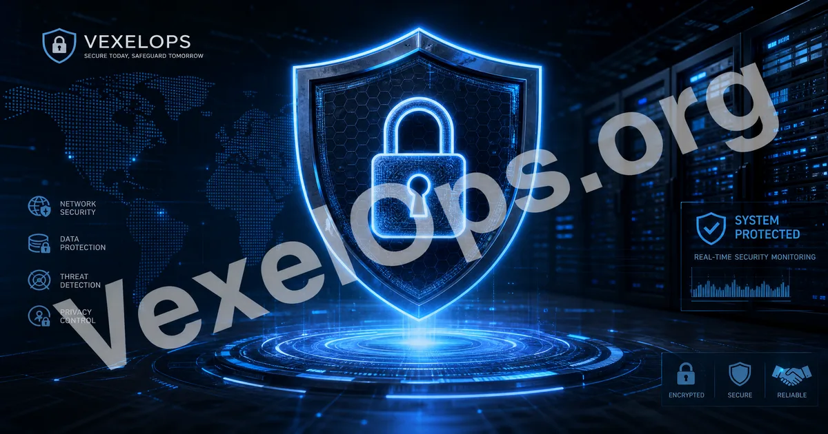 VexelOps Blog 數位安全文章中心封面圖，呈現深藍與青色科技風格的網路安全內容平台。