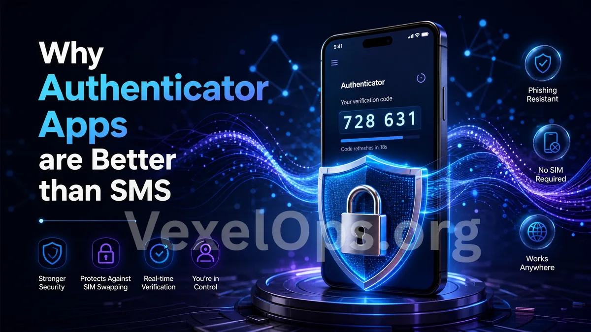 Cover image for the article on authenticator apps, featuring a mobile verification code interface and concepts of account security and protection.