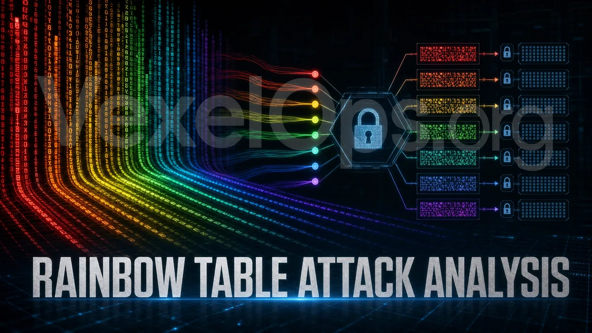 Diagram illustrating rainbow table attacks and password hash security concepts