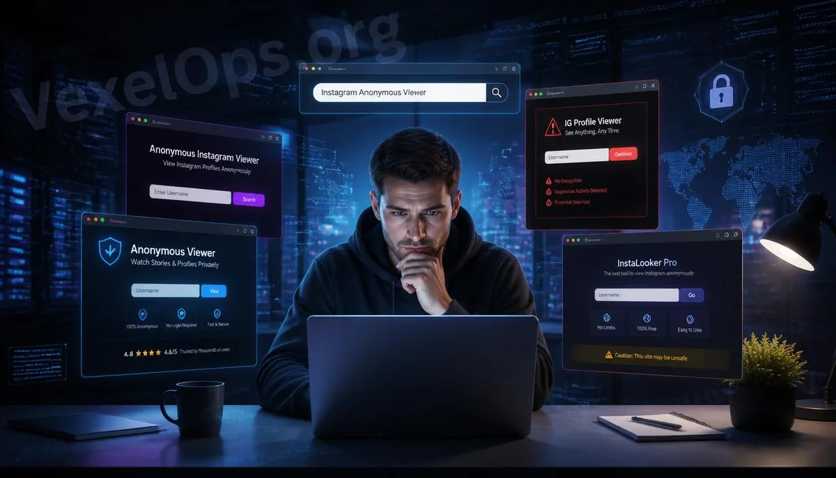 Users comparing multiple Instagram anonymous viewer websites.