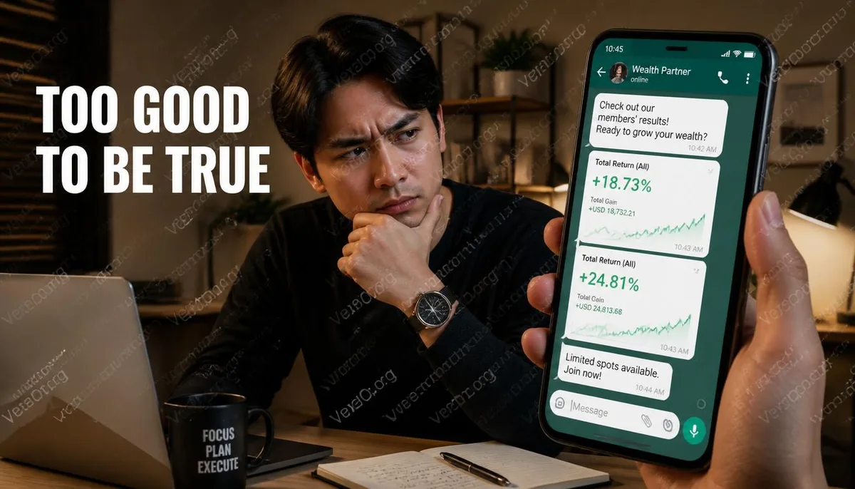 Cover image depicting a scenario of skepticism towards fake investment information.