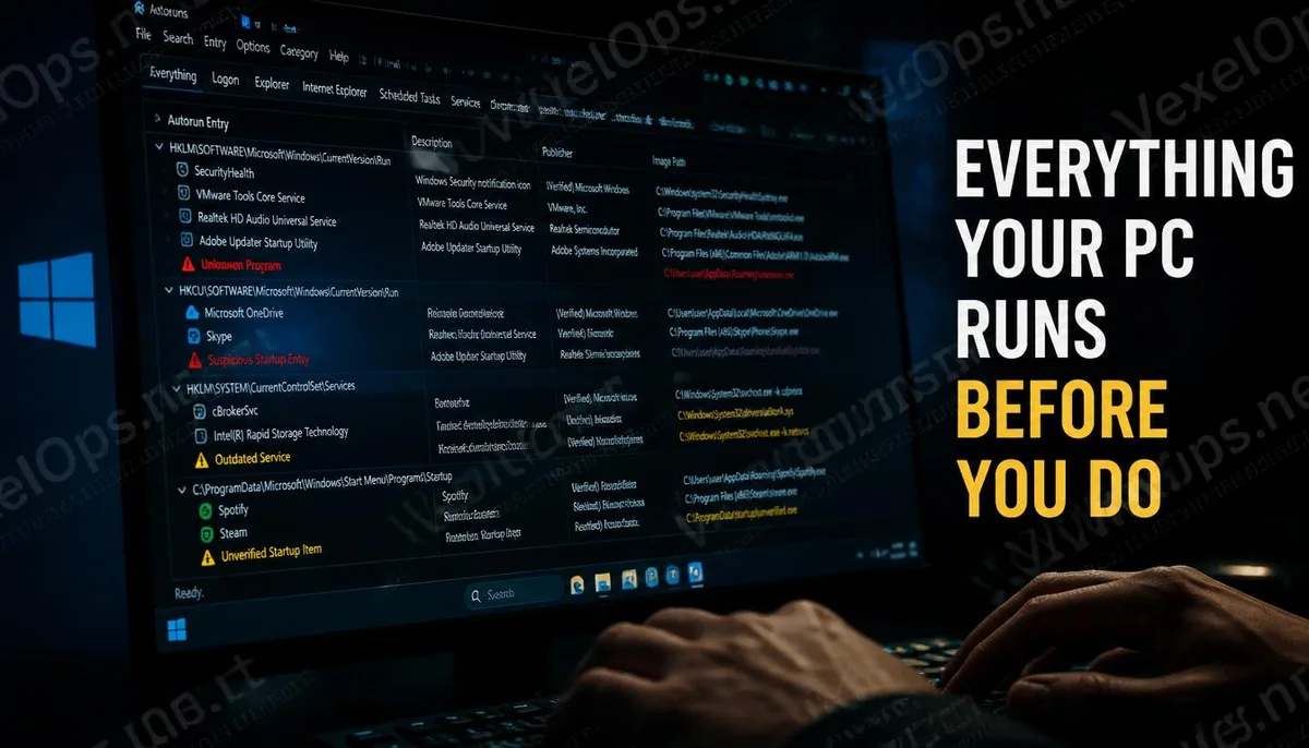 Cover image revealing the mysterious technology behind Windows boot startup lists in Autoruns.
