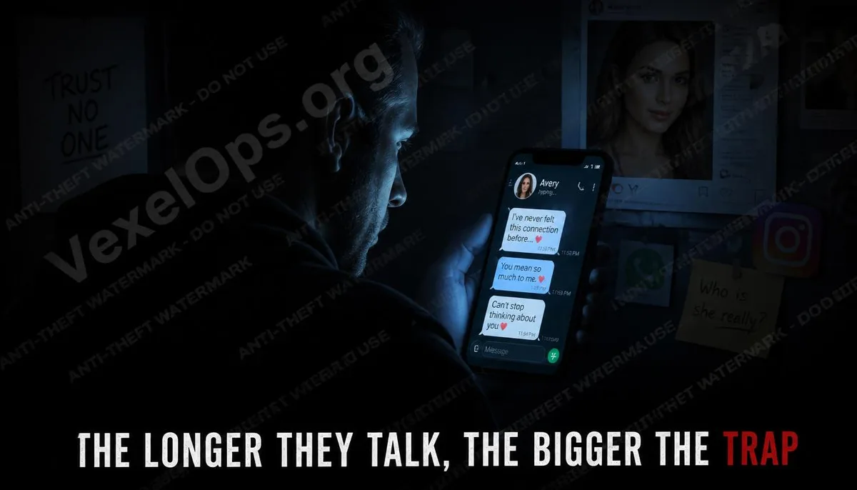 Cover image depicting the long-term relationship development in pig butchering scams.