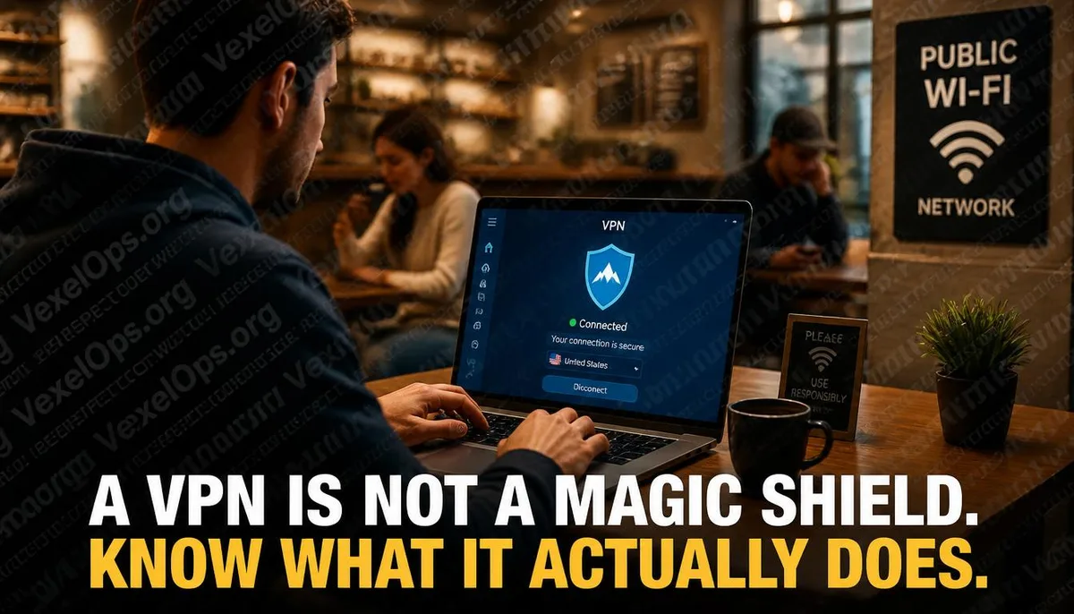 Using a VPN in public to secure internet connections.