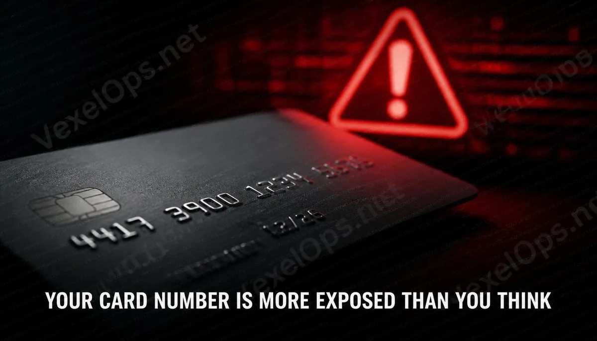Close-up concept cover image on credit card data security risks.