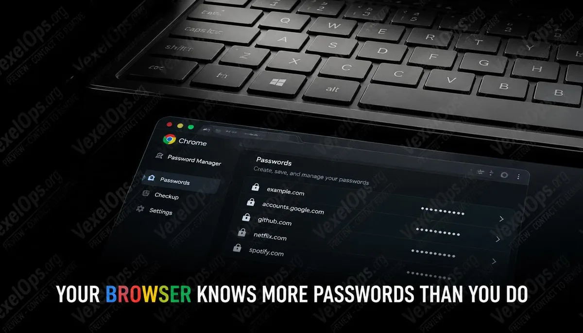 Close-up concept cover image of password management feature in Chrome.