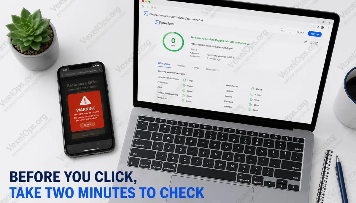 An aerial view cover image depicting the usage scenario of website safety verification tools.