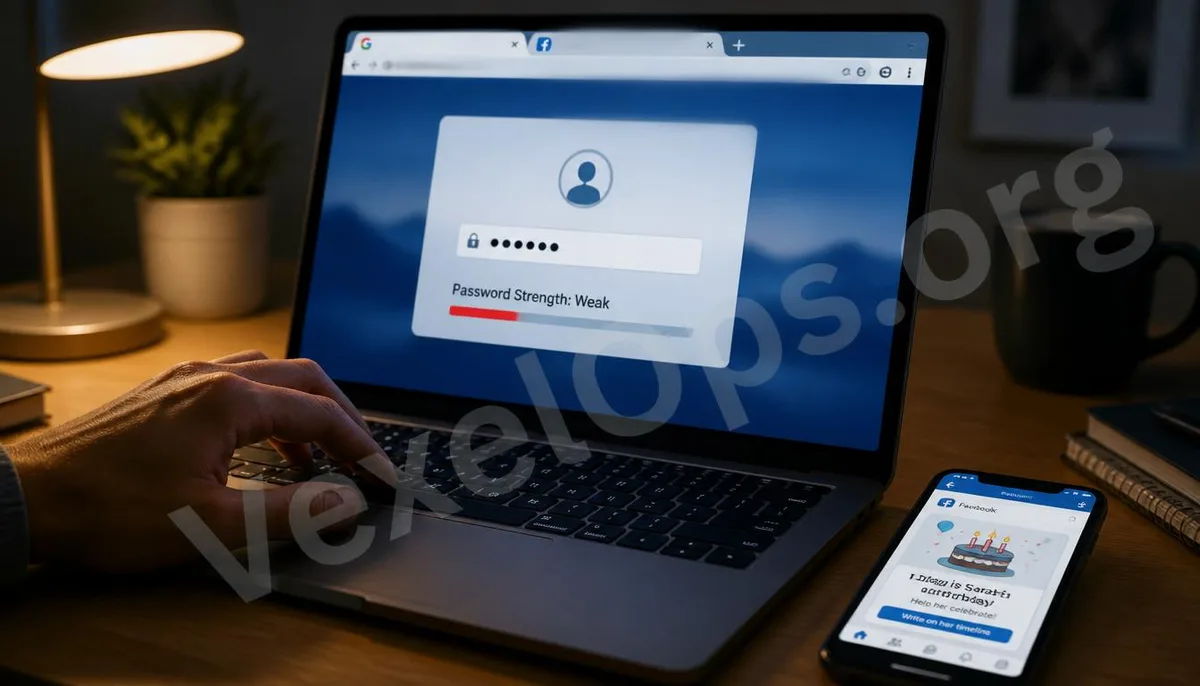 Scene depicting a warning about insufficient password strength when users enter weak passwords.