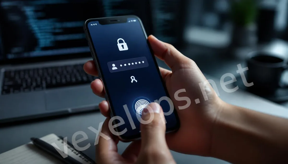 Realistic cybersecurity scene of using mobile biometric recognition for passkey passwordless login