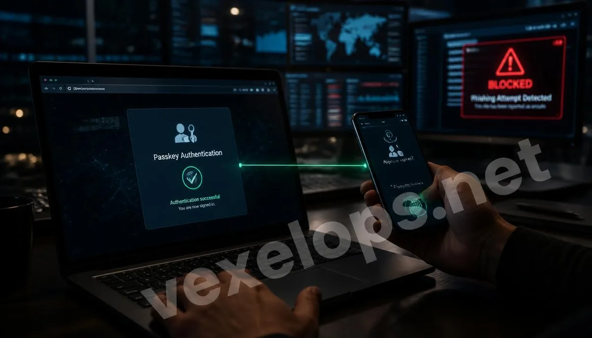 Realistic scenario of Passkey connecting user devices and websites to resist phishing attacks