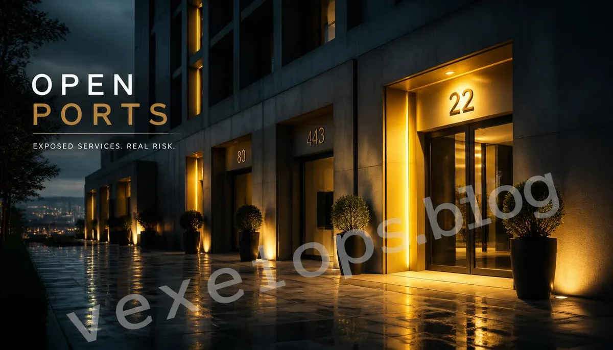 Concept scene of multiple entrances in city architecture representing network service ports