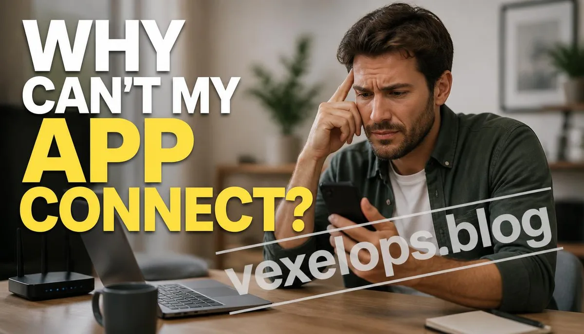 A user checking mobile app connection issues in a Wi-Fi environment