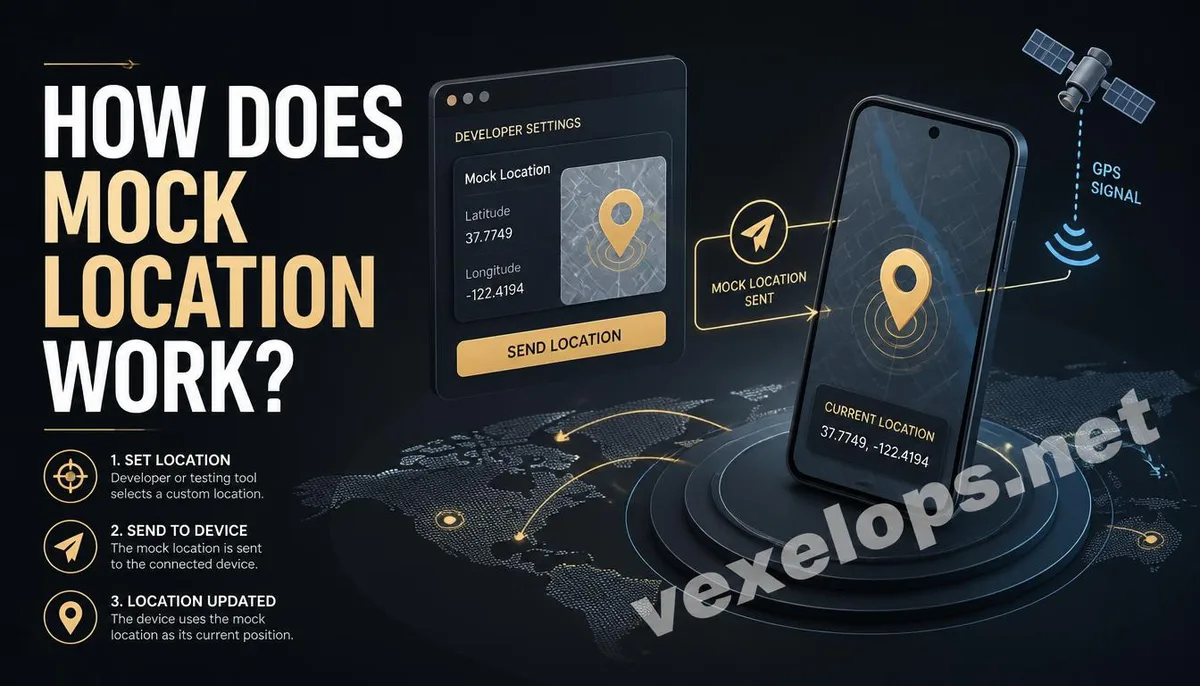 Concept of simulated location and location data on Android developer options