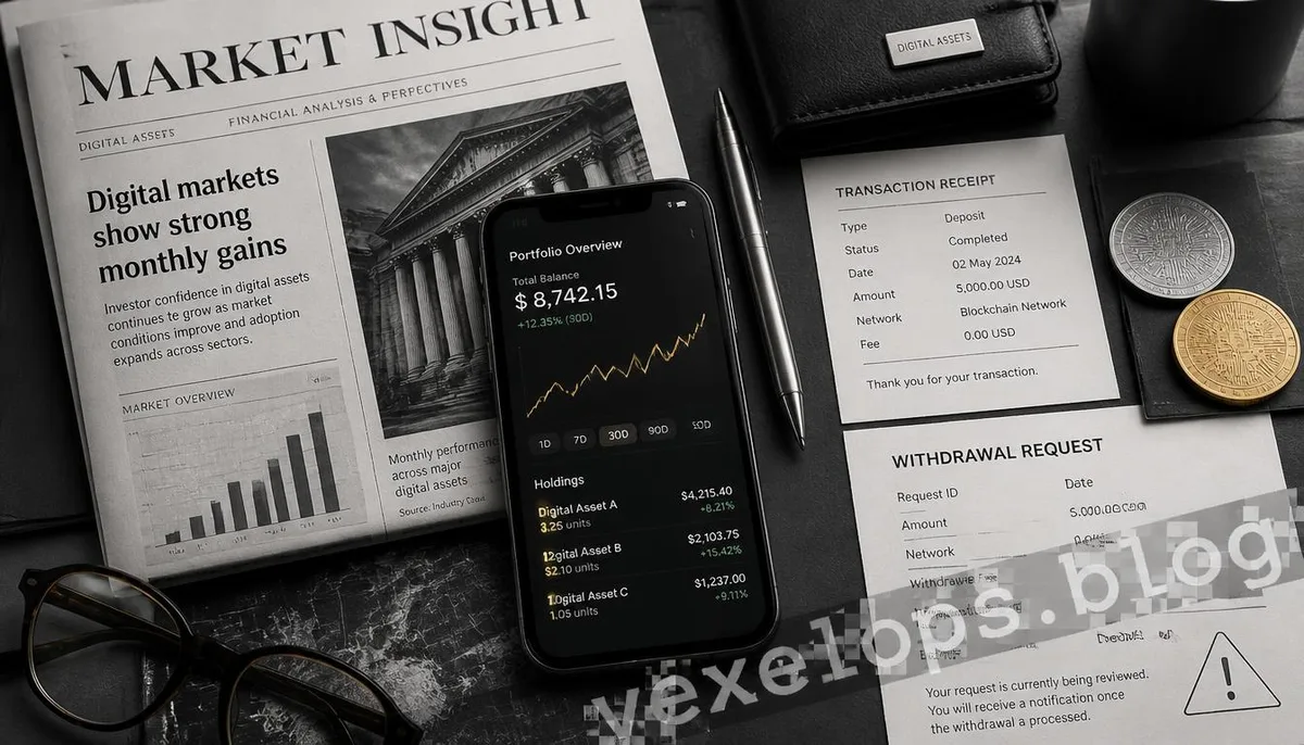 Investigation concept of cryptocurrency scam victims organizing website, transaction, and withdrawal records.